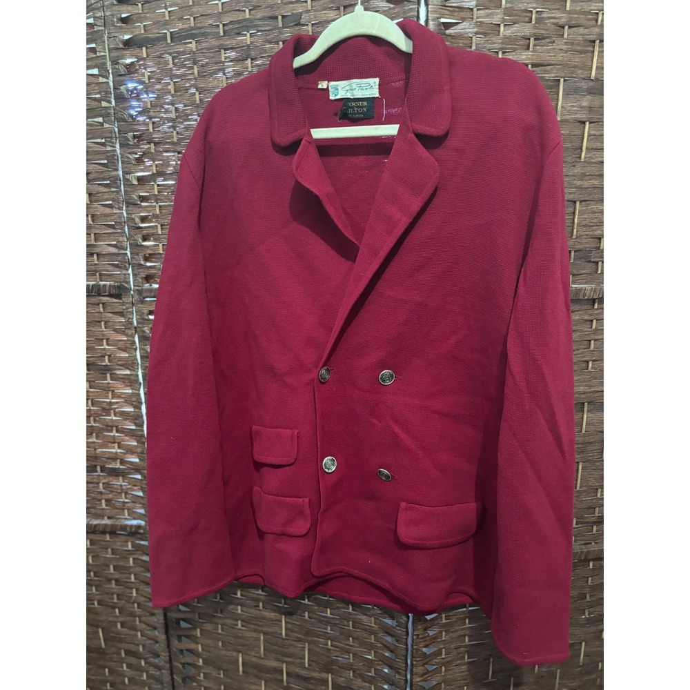 Vintage Erner Gino Paoli  Knit Blazer Jacket Womens Large Flaw‎ Read